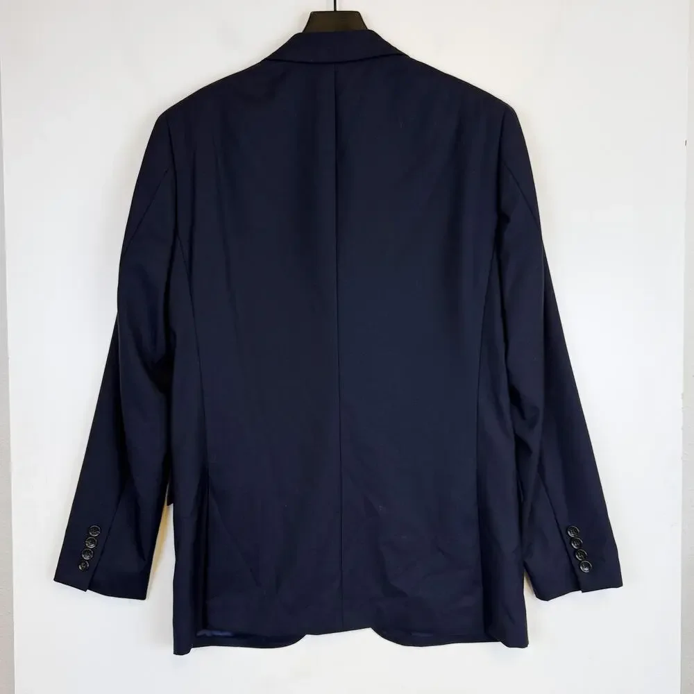 J.Crew Mens Ludlow Lora Piana Wool Slim Fit Suit Jacket Navy Blue - 38 38R